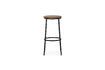 Miniature Steel and brown leather bar stool 75cm Circa 6