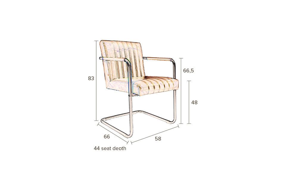 Stitched armchair in cognac - 23