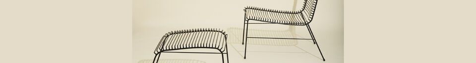 Material Details String black metal armchair