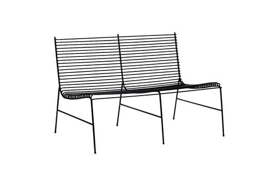 String black metal bench Clipped