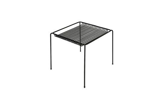 String black metal side table Clipped