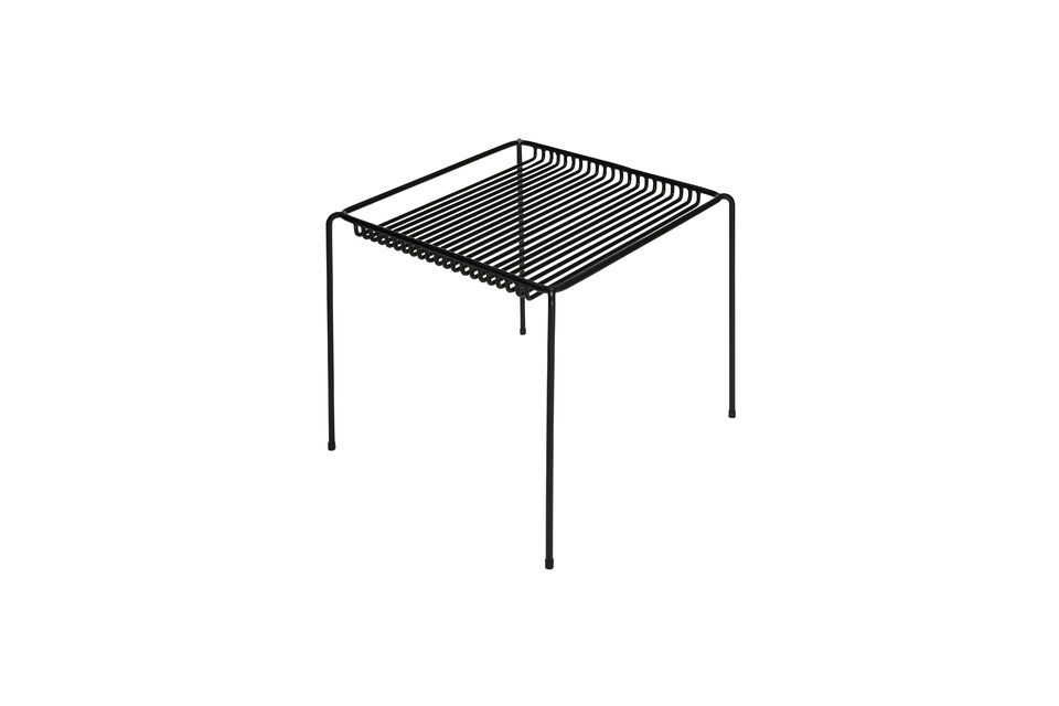 String black metal side table Hübsch