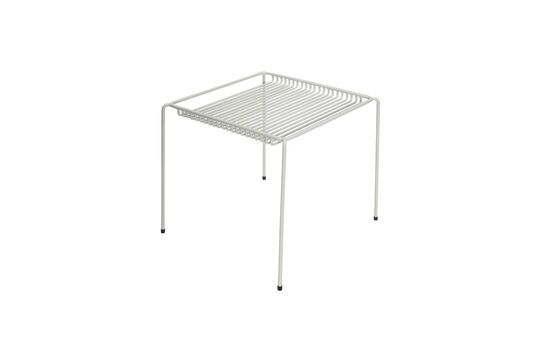 String light grey metal side table Clipped