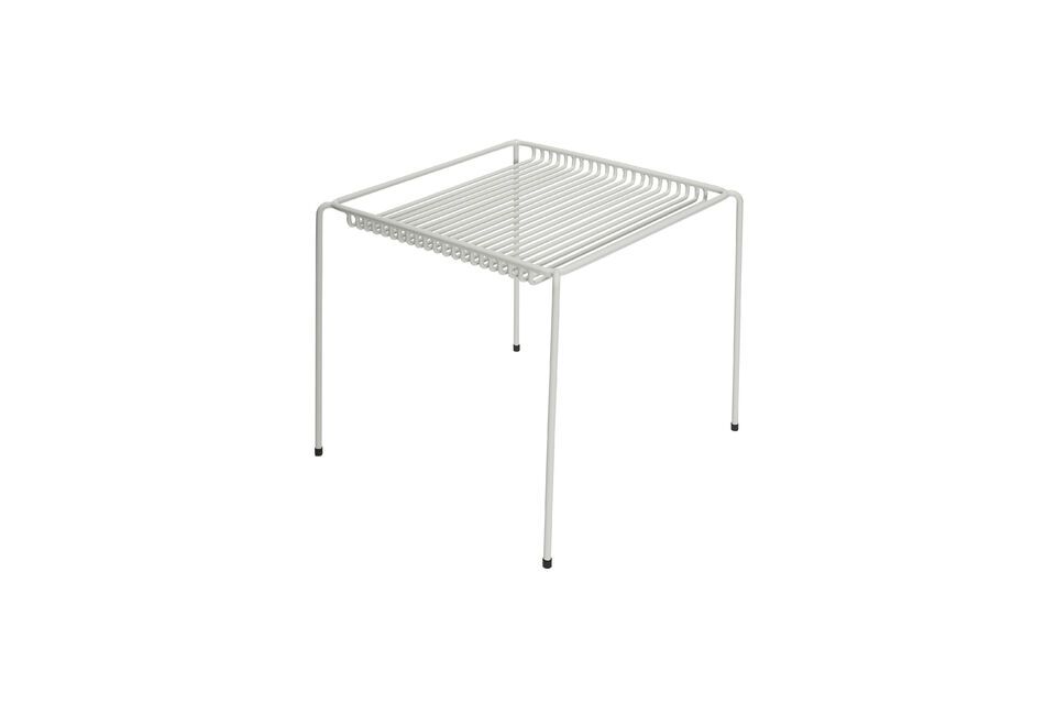 String light grey metal side table Hübsch