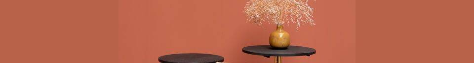 Material Details Supremes set of 3 black wooden side tables