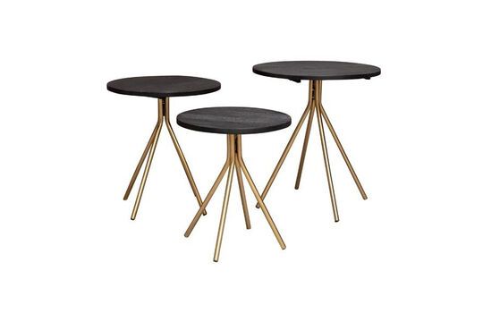 Supremes set of 3 black wooden side tables Clipped