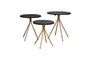 Miniature Supremes set of 3 black wooden side tables Clipped