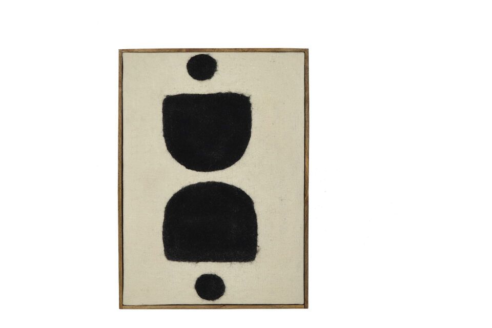 Symmetrical canvas with black and white wooden frame Wooly Pomax