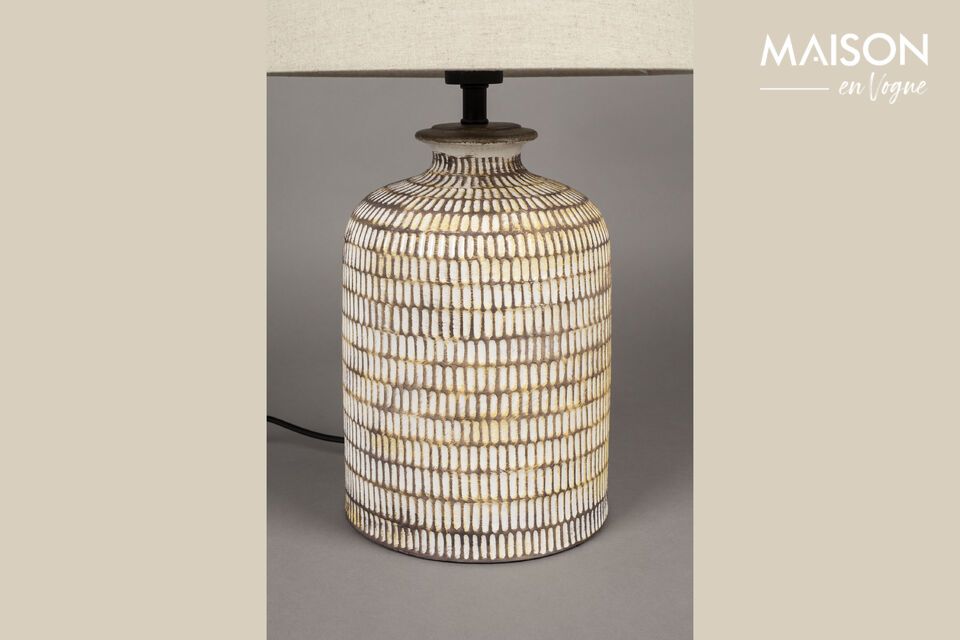 Table lamp in beige ceramic Russel - 1