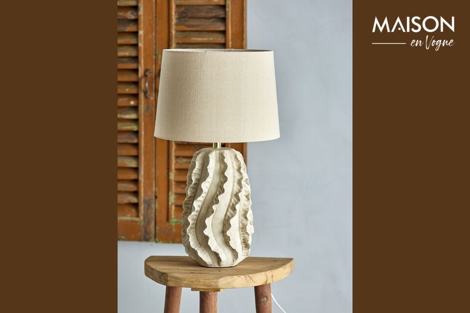 The handcrafted beauty of a lamp with a coral-like aesthetic.