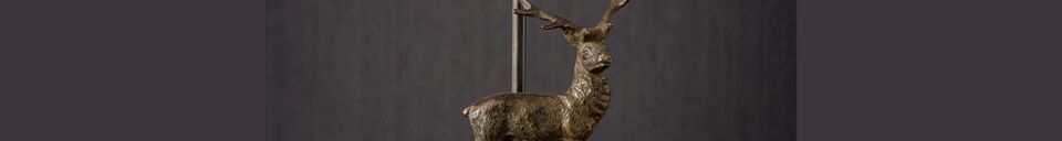 Material Details Table lamp in black brass Deer