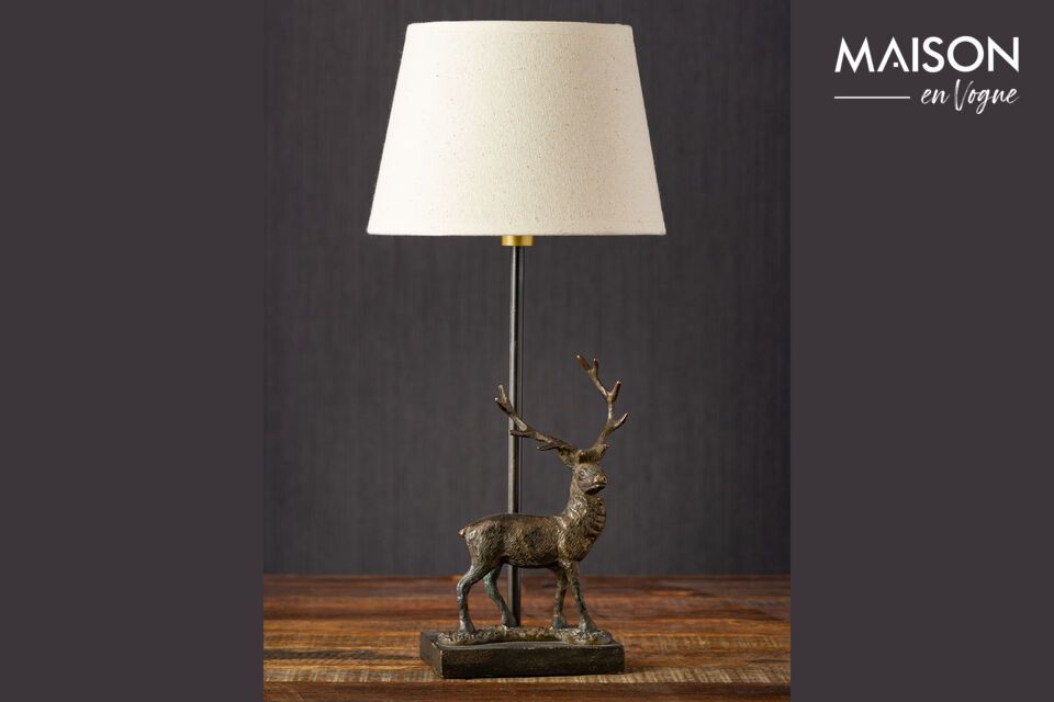 Table lamp in black brass Deer Chehoma