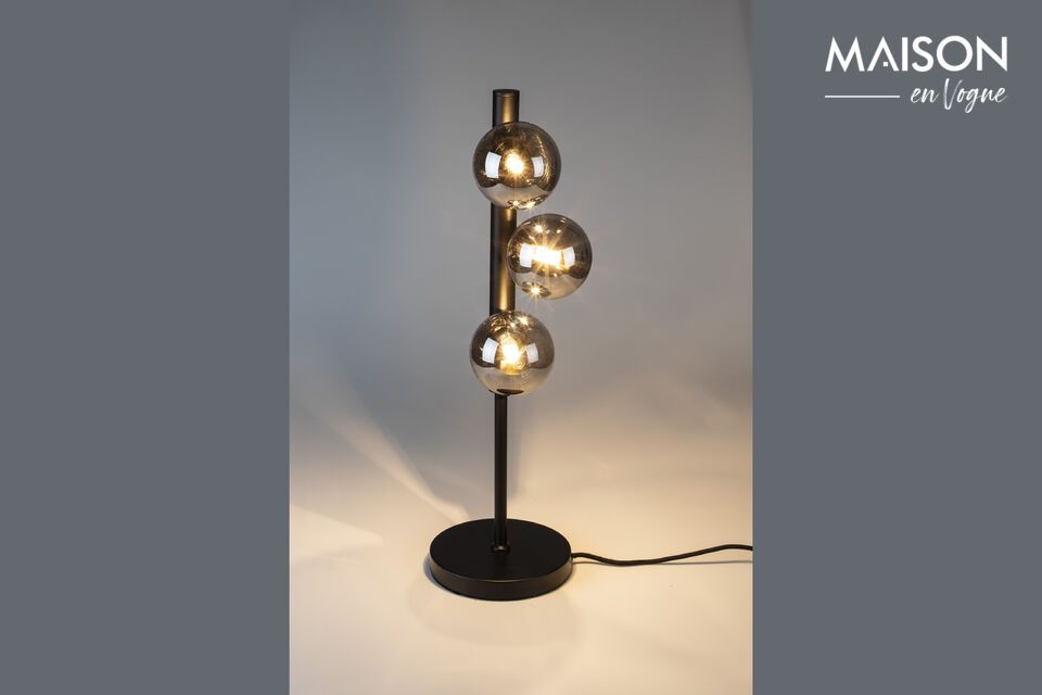 Table lamp in black glass Monica White Label