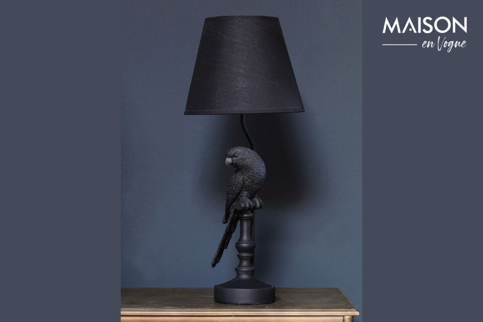 Table lamp in black resin Perroquet Chehoma