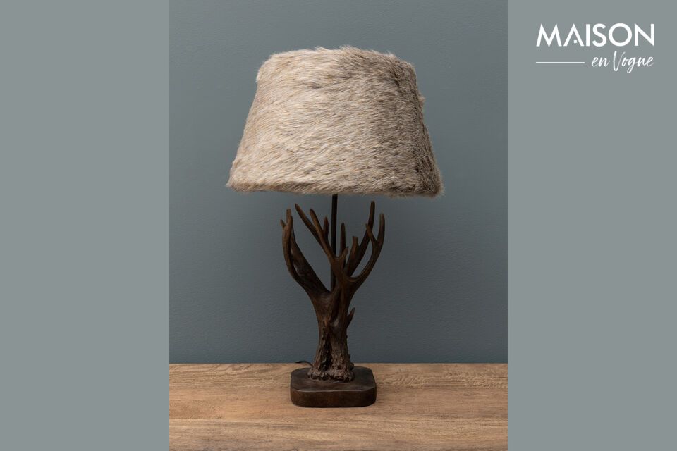 Table lamp in brown resin Deer Chehoma