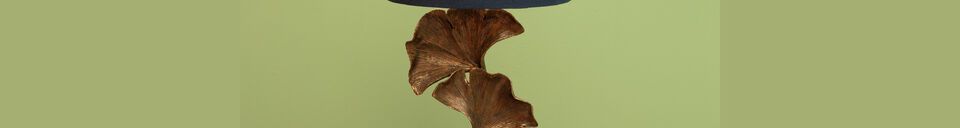 Material Details Table lamp in copper resin Ginkgo