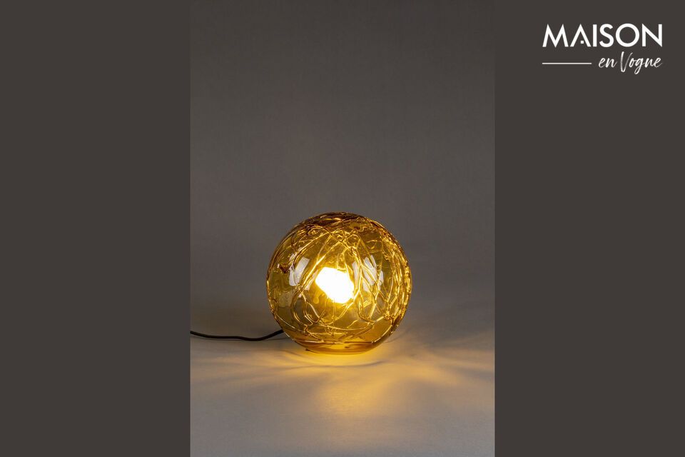 Table lamp in golden glass Lune DutchBone