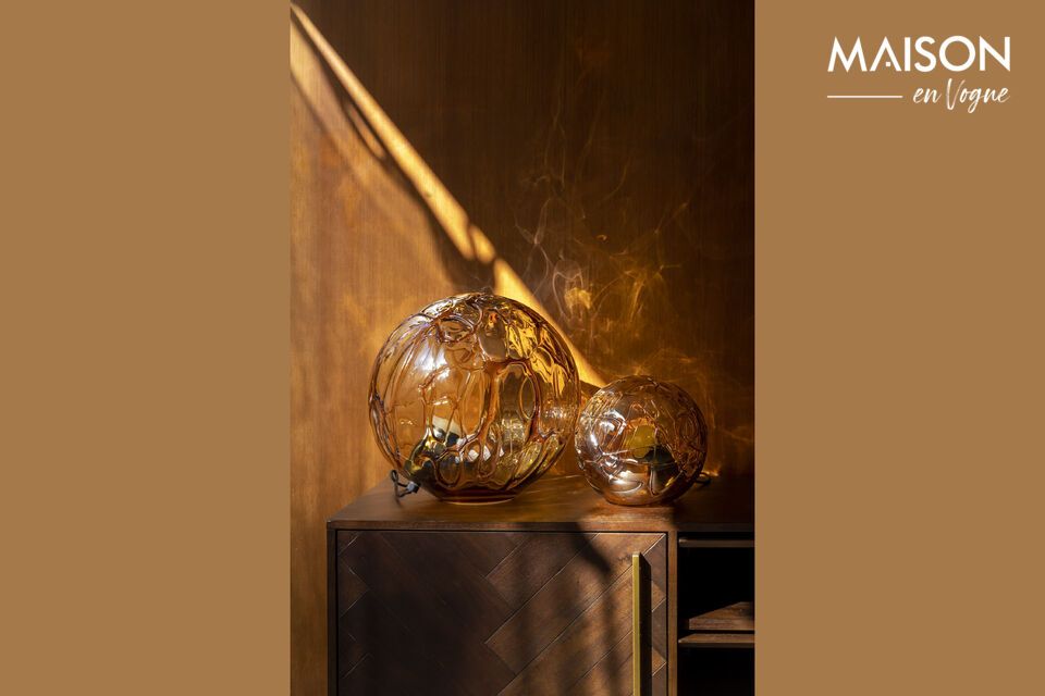 Table lamp in golden glass Lune - 5