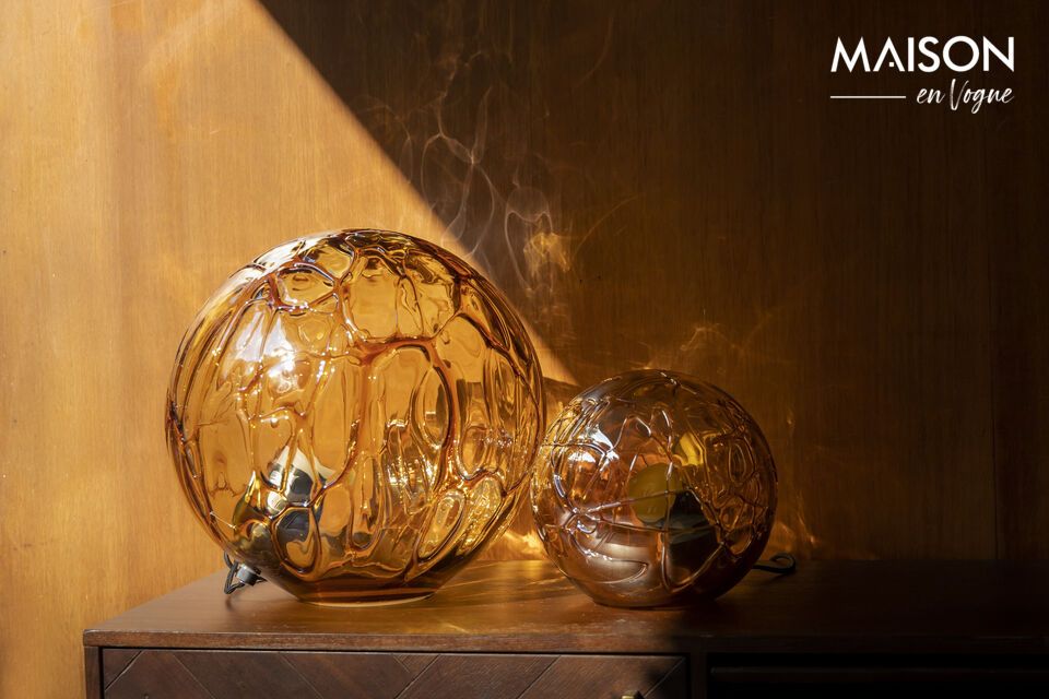 Table lamp in golden glass Lune - 6