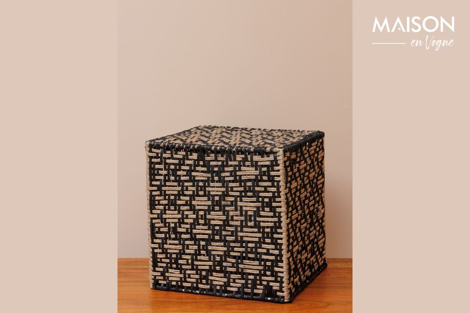 Table lamp in light and black jute Jungle Chehoma