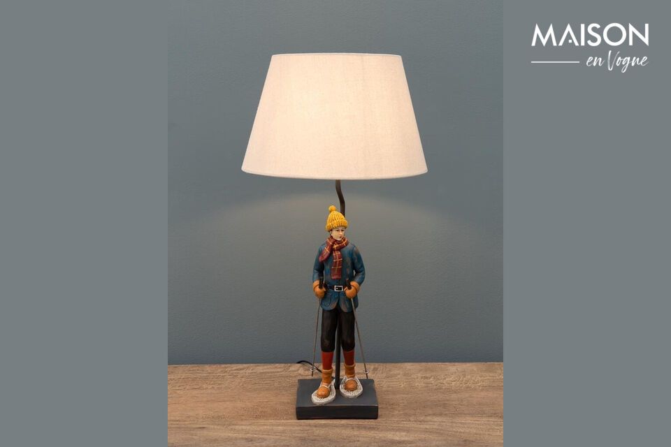 The versatility of this multicolored lamp makes it an ideal choice for a variety of interior styles