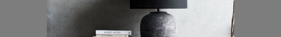 Material Details Tahi black and grey clay table lamp