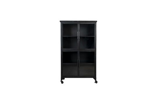 Tall showcase in black wood Ferre Clipped