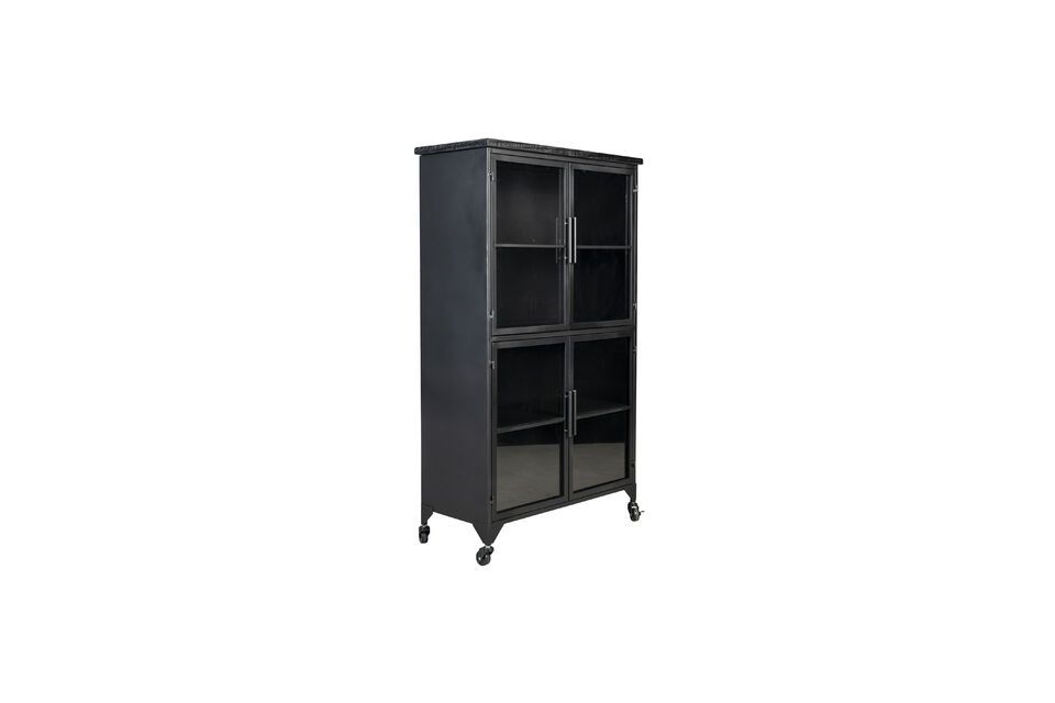 Tall showcase in black wood Ferre - 1