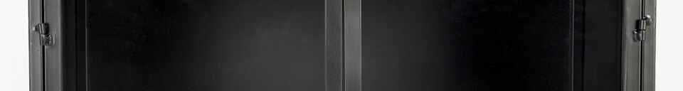 Material Details Tall showcase in black wood Ferre