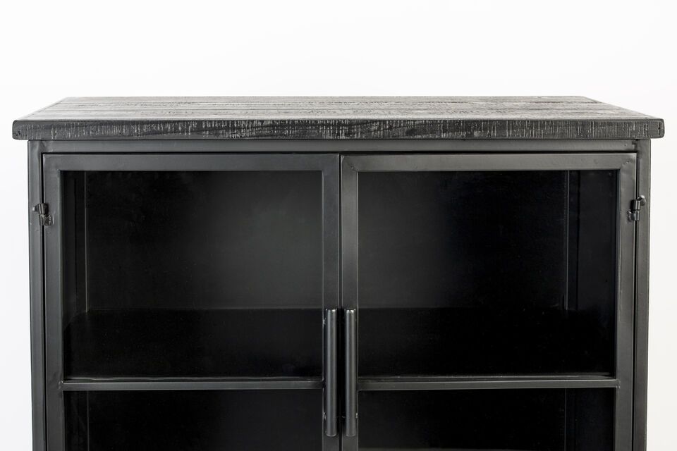 Tall showcase in black wood Ferre - 2