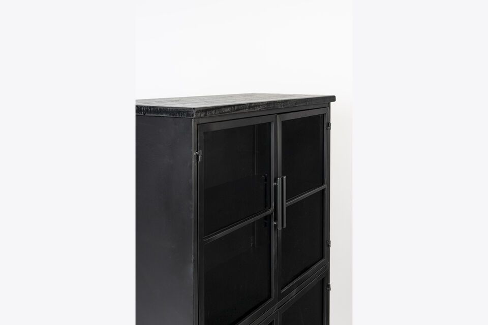 Tall showcase in black wood Ferre - 3