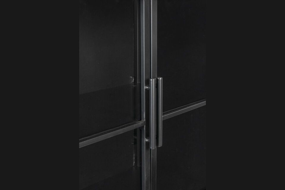 Tall showcase in black wood Ferre - 4