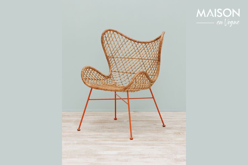 Tangerine beige rattan armchair Chehoma