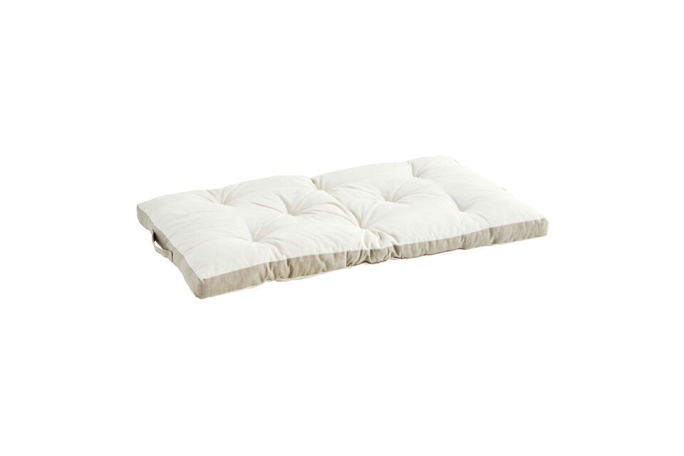 Taupe and cream cotton mattress cushion Double Madam Stoltz