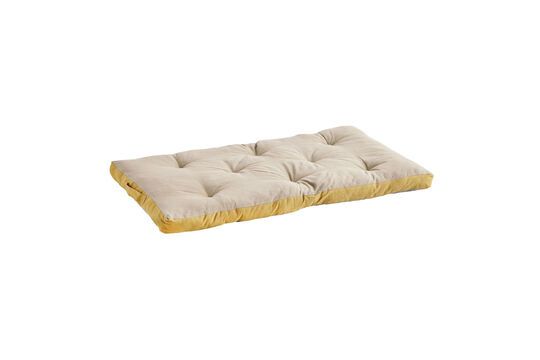 Taupe and mustard cotton mattress cushion Double Clipped