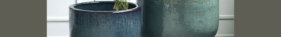 Material Details Terra green ceramic planter