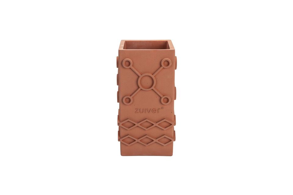 Terracotta concrete vase 25 cm Graphic - 3