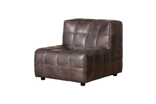 Tetris brown leather armchair Clipped