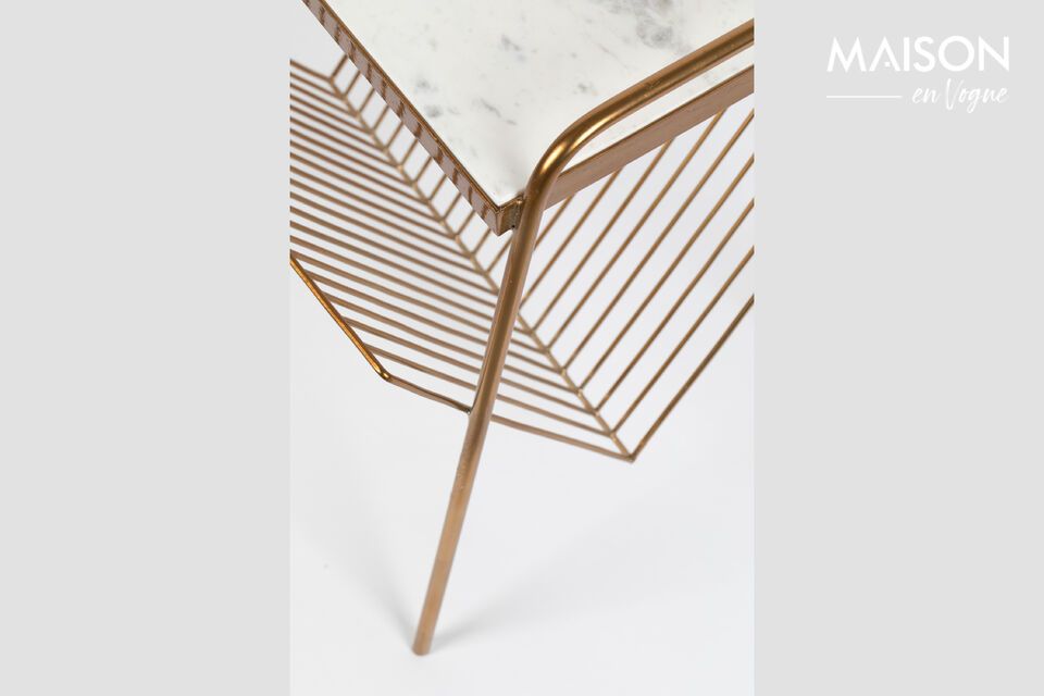 Tidy gilded marble side table - 4