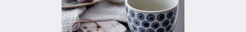 Material Details Tinni blue stoneware mug