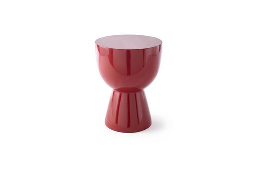 Tip tap burgundy red fiberglass stool Clipped