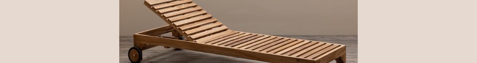 Material Details Tirama beige teak chaise longue