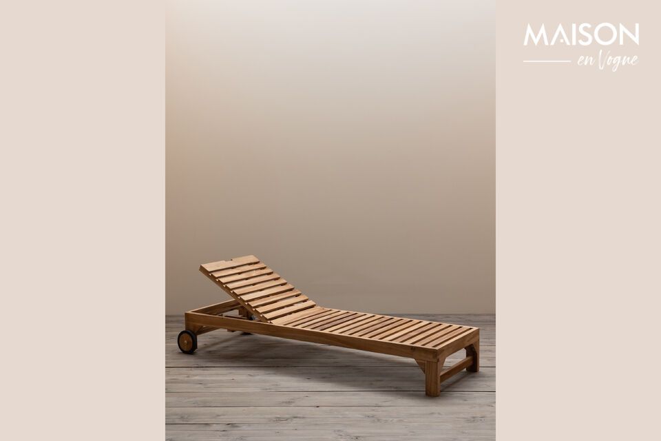 Tirama beige teak chaise longue Chehoma