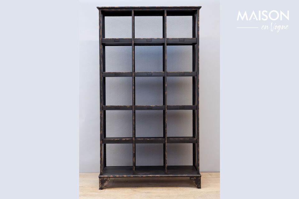 Tri-Postal black metal bookcase Chehoma