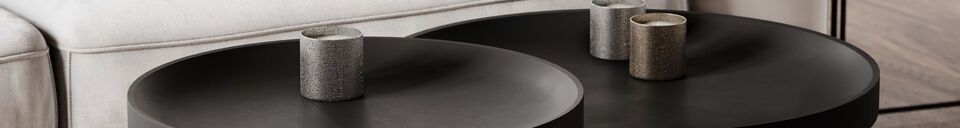 Material Details Trip black aluminum coffee table