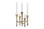 Miniature Tristy gold aluminum candlestick Clipped