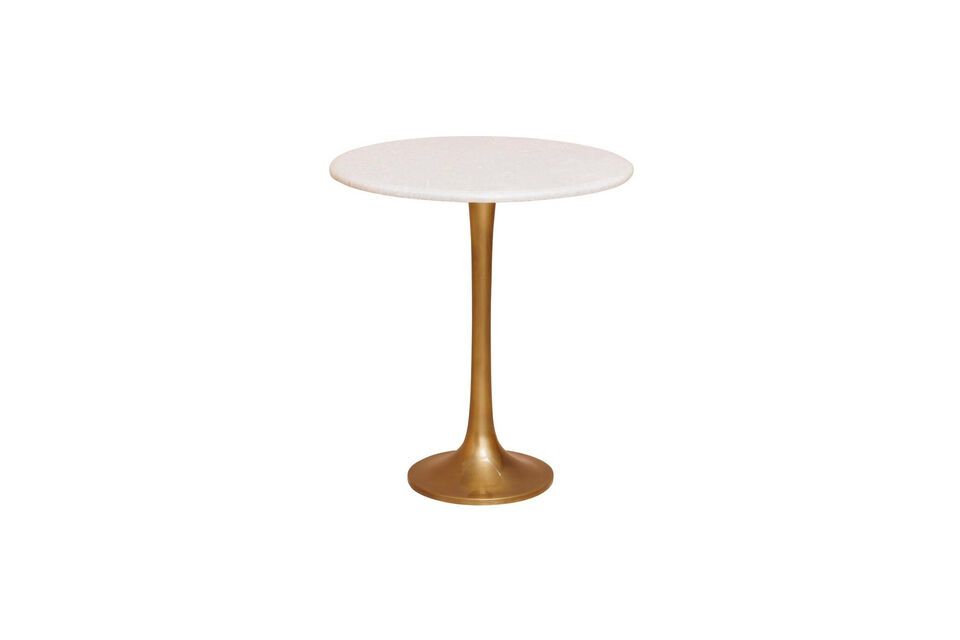 Discover the timeless elegance of our white marble side table