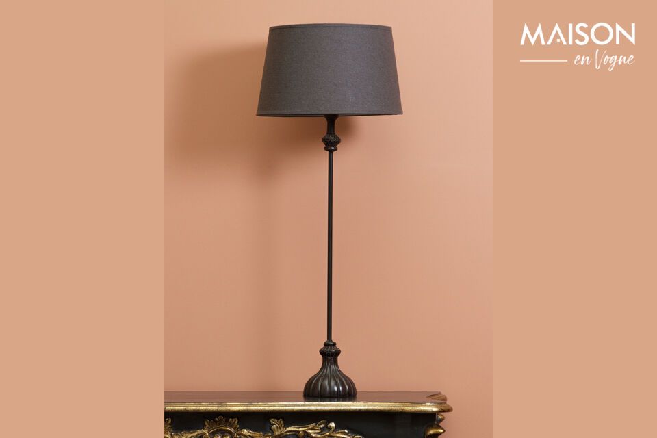 Tulipe table lamp in dark wood Chehoma