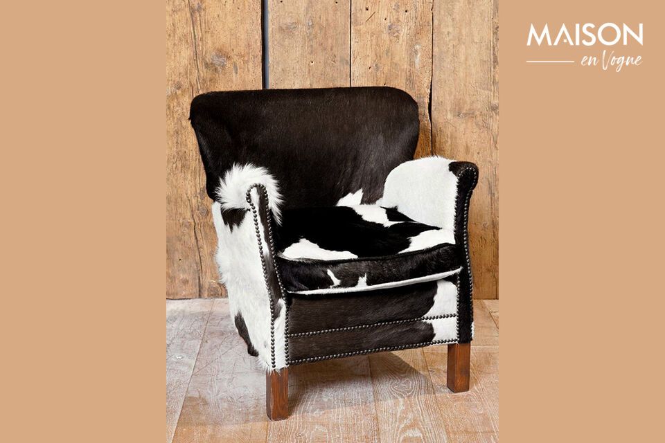 Turner brown cowhide armchair Chehoma