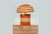 Miniature Uluwatu table lamp in beige and orange natural fiber 2